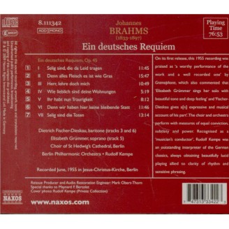 BRAHMS - Kempe - Ein deutsches Requiem (Un Requiem allemand), pour solis